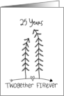 Customizable Happy 25th Anniversary Fir Tree Pun card