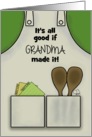 Customizable Happy Birthday for Grandma Apron with Cooking Utensils card