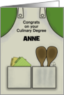 Customizable Culinary Graduate Anne Apron with Cooking Tools card