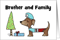 Custom Merry Christmas Dachshund Brother’s Family I Long For Christmas card