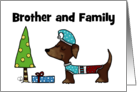 Custom Merry Christmas Dachshund Brother’s Family I Long For Christmas card