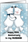 Customizable Happy 20th Anniversary for Huband Polar Bear Couple card