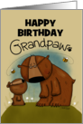 Customizable Happy Birthday for Grandpa Bear Kiss card