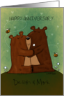 Customizable Happy Anniversary Mark and Delilah Two Bears Become One card