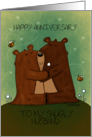 Customizable Happy Anniversary for Husband Two Bears Become One card