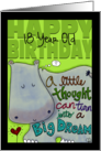 Customizable Age Happy 18th Birthday Hippo Big Dreams card
