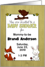 Customizable Baby Shower Woodland Theme Invitation Fox Rabbit Deer card
