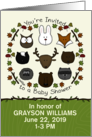 Customizable Woodland Theme Baby Shower Invite Forest Animal Faces card