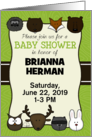 Customizable Woodland Theme Baby Shower Invitation Animal Faces card
