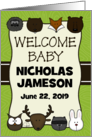 Customizable Name Welcome Baby Congratulations Forest Animals card