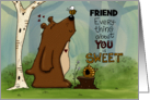 Customizable Thank You to Friend Bear with Bee You’re Sweet card