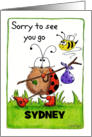 Customizable Name Sorry to See You Go Sydney Ladybug Traveler card