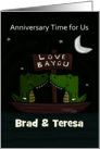 Customizable Names Anniversary for spouse Love Bayou Alligators card