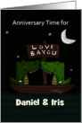 Customizable Names Anniversary Daniel Iris Love Bayou Alligators card