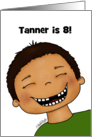 Customizable Happy Birthday 8 Year Old Light Skin Boy No Front Teeth card