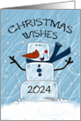 Customizable Year Christmas 2024 Ice Cube Man card