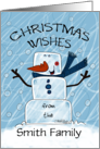 Customizable Name Christmas from the Smith Family Ice Cube Man card