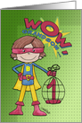 Customizable Initial B 1st Birthday for Grandson Superhero Comic Style card