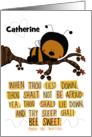 Customized Name Encouragement for Catherine Sleeping Bee card