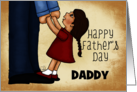 Custom Happy Father’s Day Daddy Little Girl Stands on Father’s Feet card