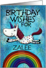 Customizable Birthday Wishes Zalee Unicorn Rainbow Magical Day card