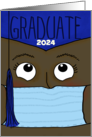 Graduation 2024 for Female Dark Skin Graduate COVID 19 Face Mask card