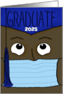 Graduation 2023 for Male Dark Skin Graduate During COVID 19 Face Mask card