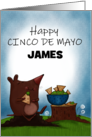 Name Specific Happy Cinco de Mayo for James Mole Eats Guacamole card