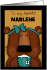 Happy Anniversary to Spouse Marlene Bear with Honey Latte card