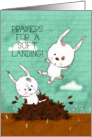 Encouragement Prayers for Soft Landing Bunnies Land in Leaf Pile card