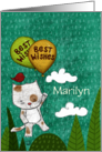 Encouragement for Marilyn Best Wishes Kitty with Balloons card