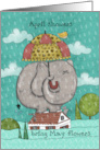 Encouragement April Showers Bring May Flowers Elephant in Flood card