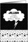 Custom Name Encouragement Jillian Storm Cloud with Birds Pattern card