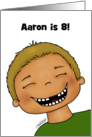 Customizable Happy Birthday 8 Year Old Blond Boy No Front Teeth card