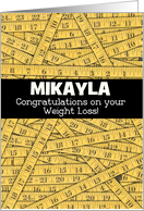Customizable Name Mikayla Congratulations Weight Loss Measuring Tape card