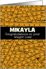 Customizable Name Mikayla Congratulations Weight Loss Measuring Tape card