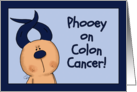 Get Well Phooey on Colon Cancer Hairless Hare Dark Blue Ribbon Ears card