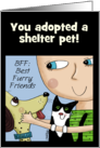 Customizable Congratulations You Adopted a New Pet Best Furry Friends card