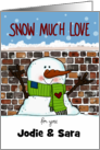 Snow Much Love for Jodie Sara Snowman Sign Language Merry Christmas card