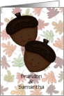 Custom Names Anniversary Acorns A Corny Couple Brandon Samantha card