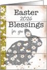 Customizable Happy Easter 2025 Bunny Silhouette with Daisies card
