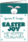 Customizable Happy Easter for Grandma and Grandpa Peeking Rabbit card