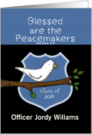 Customizable Congratulations Graduation Police Academy Peacemaker Dove card
