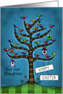 Customizable Happy Easter Daughter Tree Blooms with Colorful Birds card