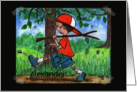 Customizable Name Happy Birthday Alexander Boy Walking in Wooded Area card