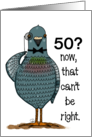 Customized Birthday 50 Year Old Humorous Pigeon with Monocle card