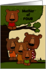 Happy Mother’s Day Customized Mother of 4 Mama Bear Four Bear Cubs card