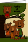Happy Father’s Day Customized Father of 4 Papa Bear Four Bear Cubs card