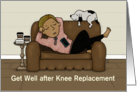 Customizable Get Well After Knee Replacement Surgery Blond Woman card