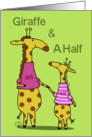 Happy Birthday Half Sister Two Female Giraffes Hold Hands card